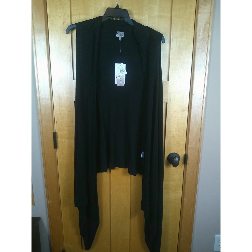 Como Vintage Women's 3X Black Convertible Sweater Vest Scarf Draped Front NWT
